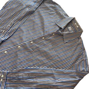 Peter Millar Men’s XL Dress Shirt 100% Cotton button up Plaid Long Sleeve